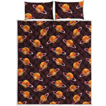 Hamburger Planet Pattern Print Quilt Bed Set