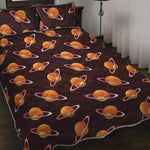 Hamburger Planet Pattern Print Quilt Bed Set