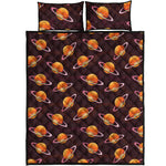 Hamburger Planet Pattern Print Quilt Bed Set