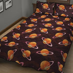Hamburger Planet Pattern Print Quilt Bed Set