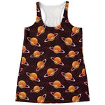 Hamburger Planet Pattern Print Women's Racerback Tank Top