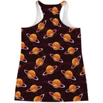 Hamburger Planet Pattern Print Women's Racerback Tank Top