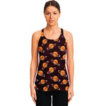 Hamburger Planet Pattern Print Women's Racerback Tank Top