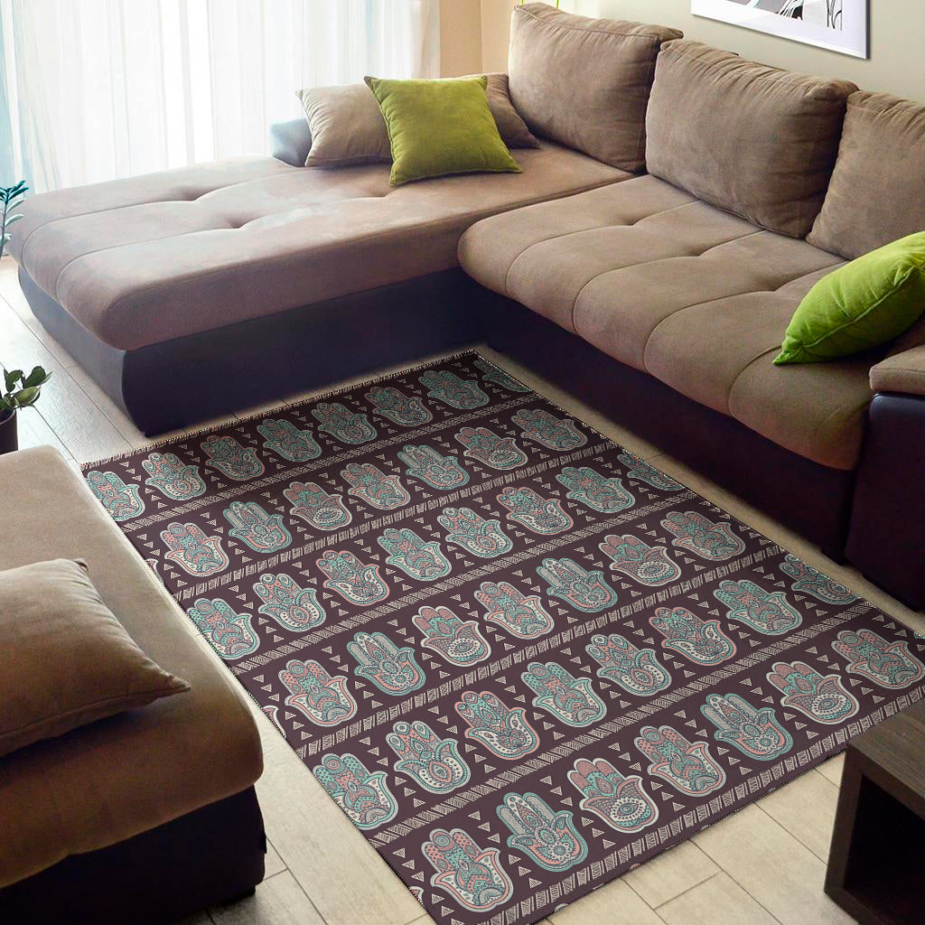 Hamsa Symbol Pattern Print Area Rug