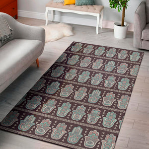 Hamsa Symbol Pattern Print Area Rug