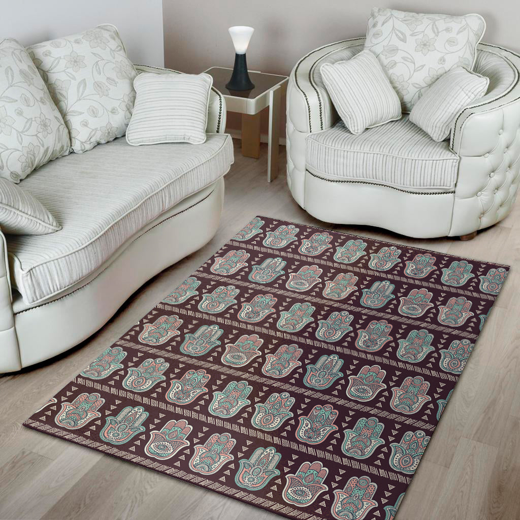 Hamsa Symbol Pattern Print Area Rug