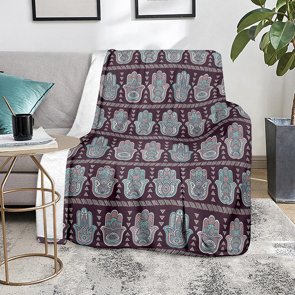 Hamsa Symbol Pattern Print Blanket