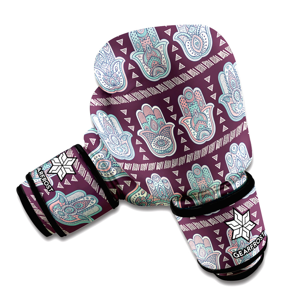 Hamsa Symbol Pattern Print Boxing Gloves