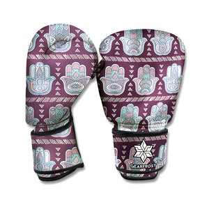 Hamsa Symbol Pattern Print Boxing Gloves