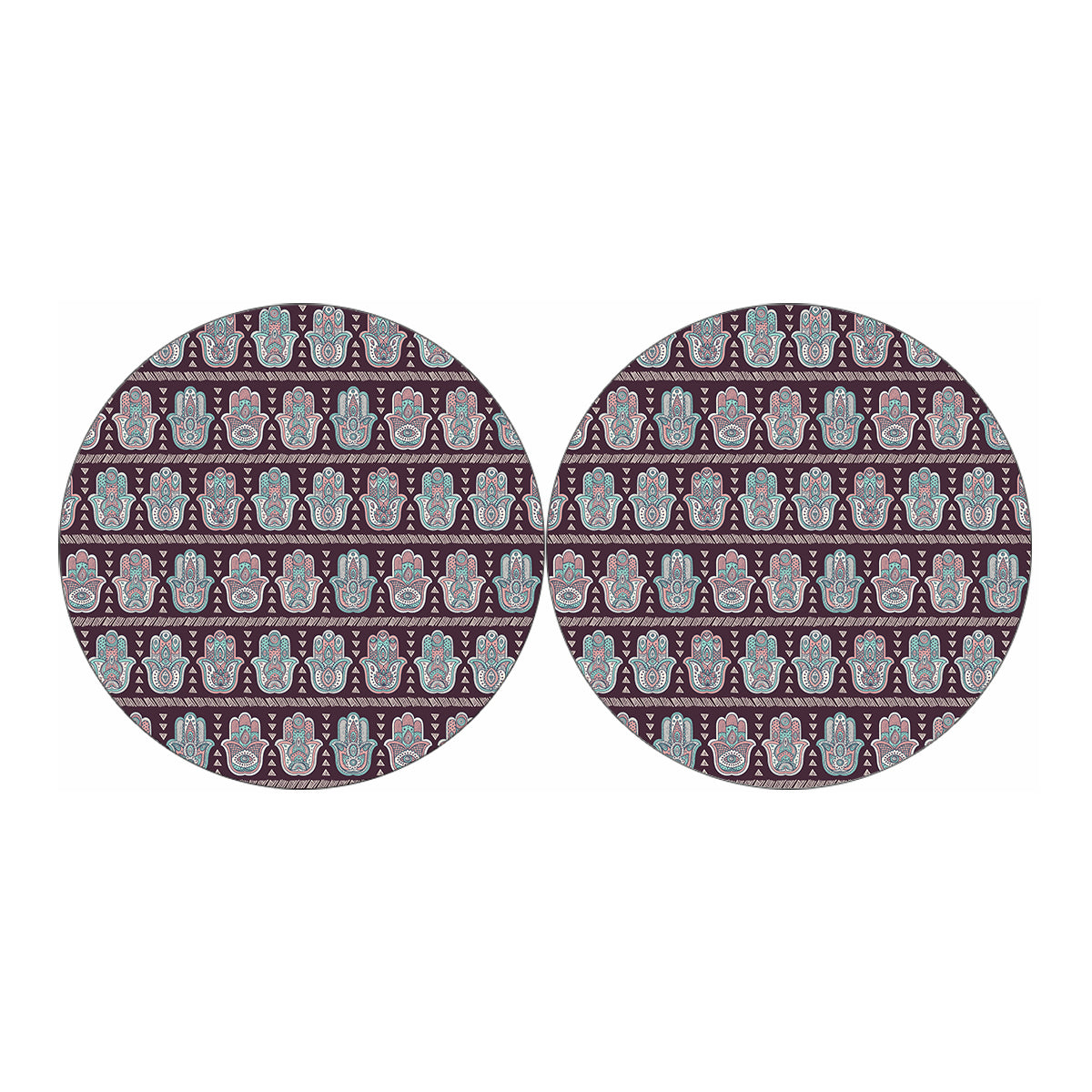 Hamsa Symbol Pattern Print Car Coasters