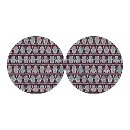 Hamsa Symbol Pattern Print Car Coasters