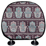 Hamsa Symbol Pattern Print Car Headrest Covers