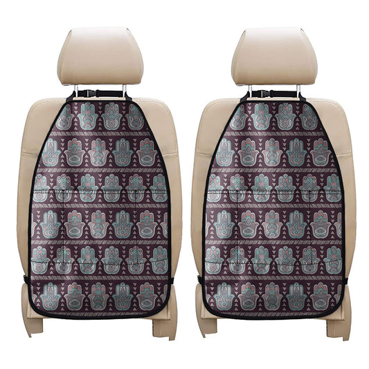 Hamsa Symbol Pattern Print Car Seat Organizers