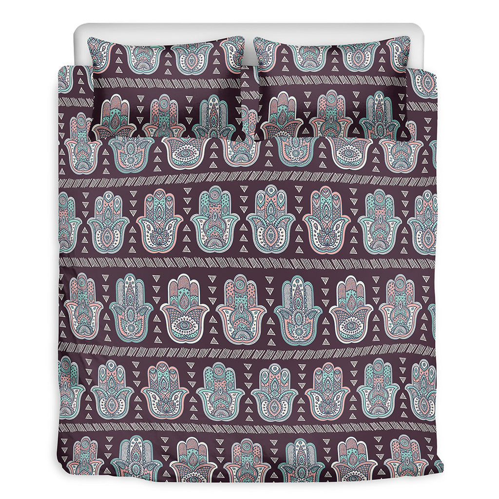Hamsa Symbol Pattern Print Duvet Cover Bedding Set