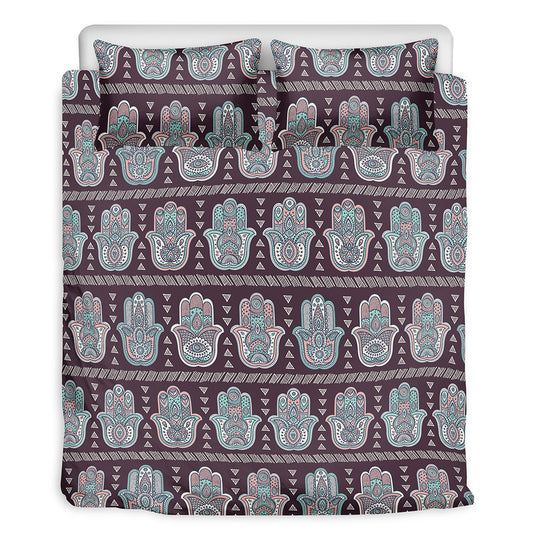 Hamsa Symbol Pattern Print Duvet Cover Bedding Set