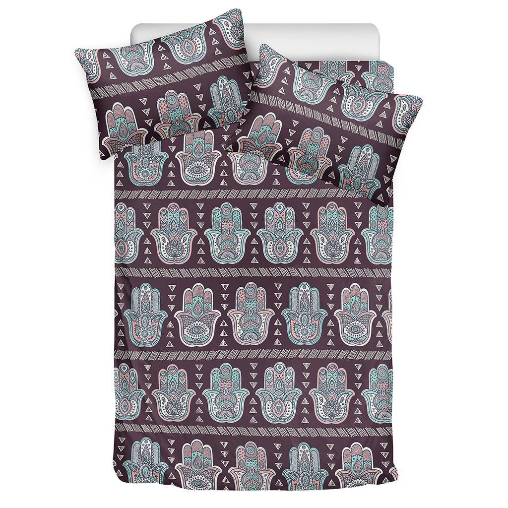 Hamsa Symbol Pattern Print Duvet Cover Bedding Set