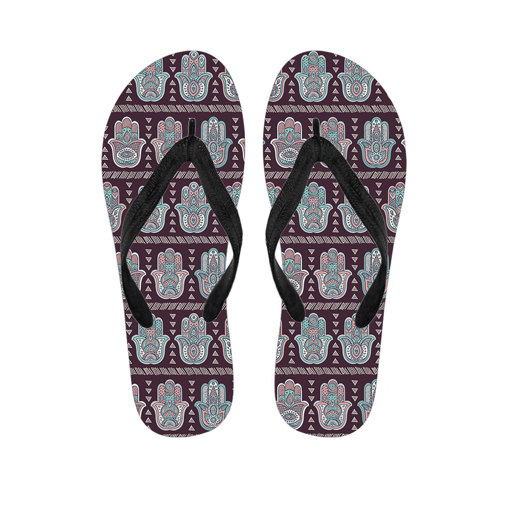 Hamsa Symbol Pattern Print Flip Flops