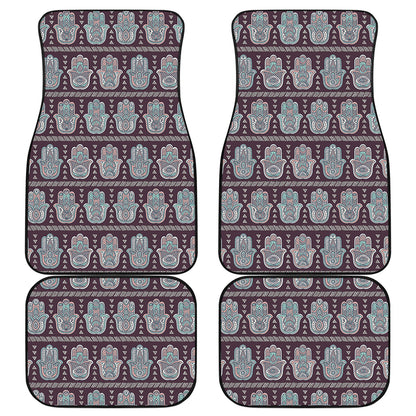 Hamsa Symbol Pattern Print Front and Back Car Floor Mats
