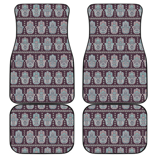 Hamsa Symbol Pattern Print Front and Back Car Floor Mats