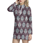Hamsa Symbol Pattern Print Hoodie Dress