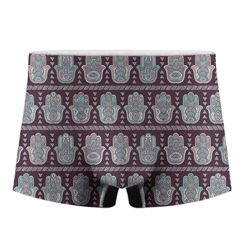 Hamsa Symbol Pattern Print Men's Boxer Briefs