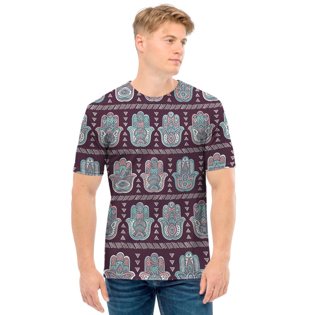 Hamsa Symbol Pattern Print Men's T-Shirt