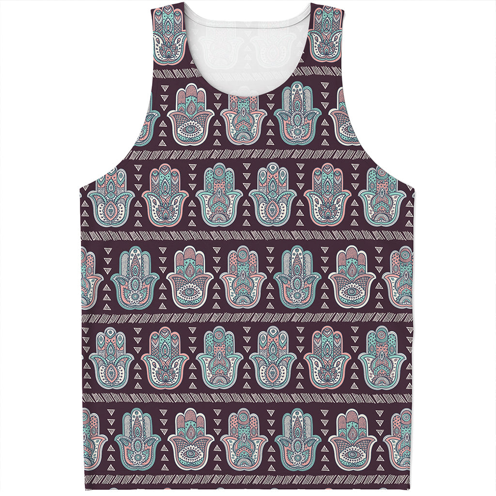 Hamsa Symbol Pattern Print Men's Tank Top