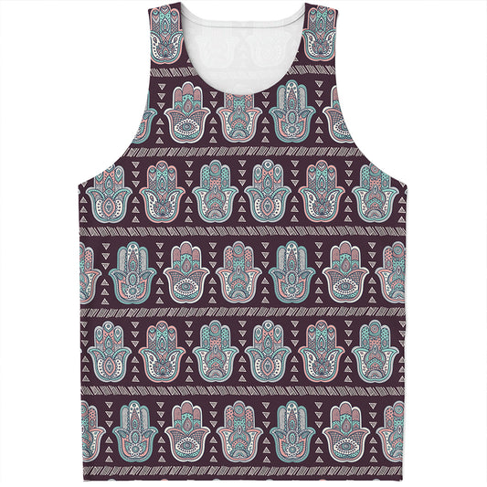 Hamsa Symbol Pattern Print Men's Tank Top