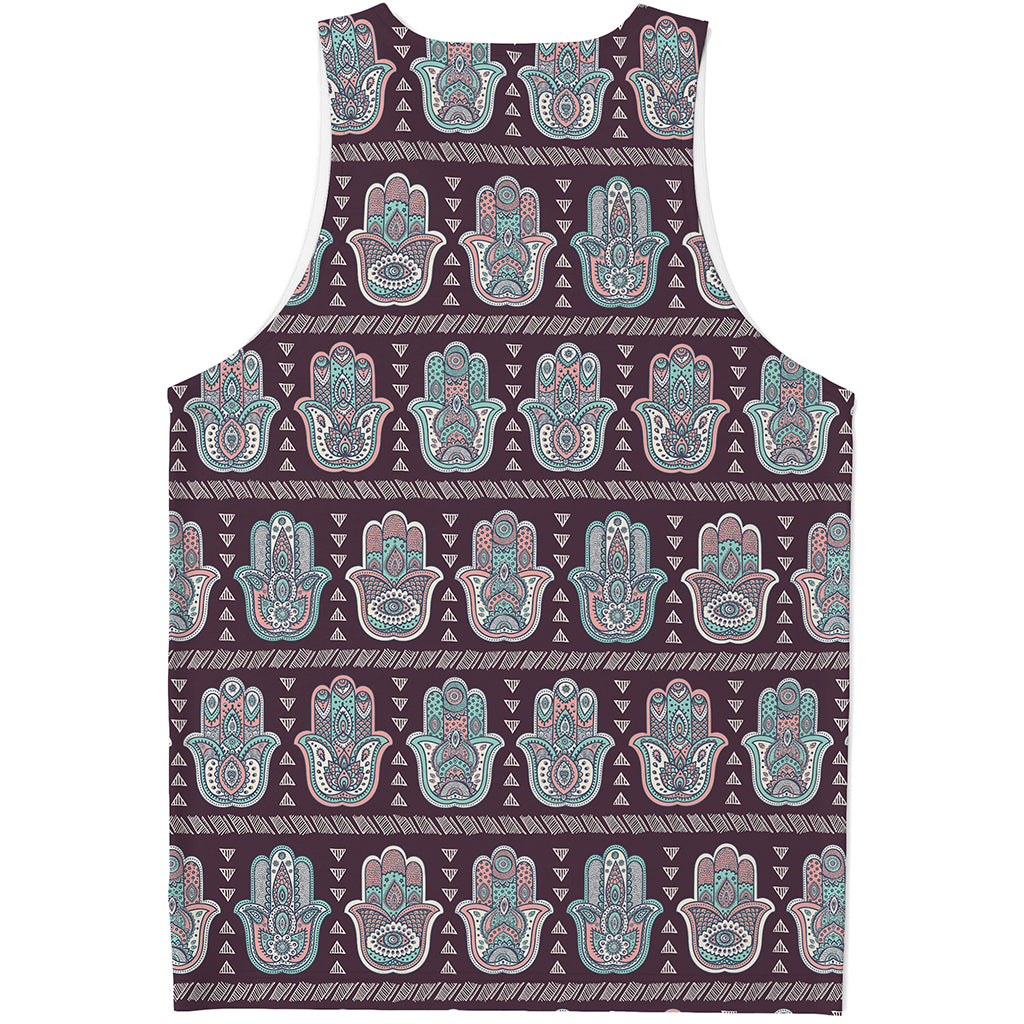 Hamsa Symbol Pattern Print Men's Tank Top