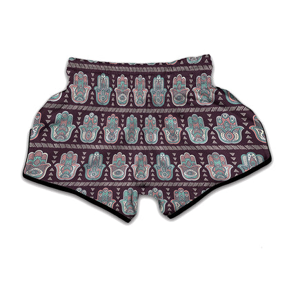 Hamsa Symbol Pattern Print Muay Thai Boxing Shorts