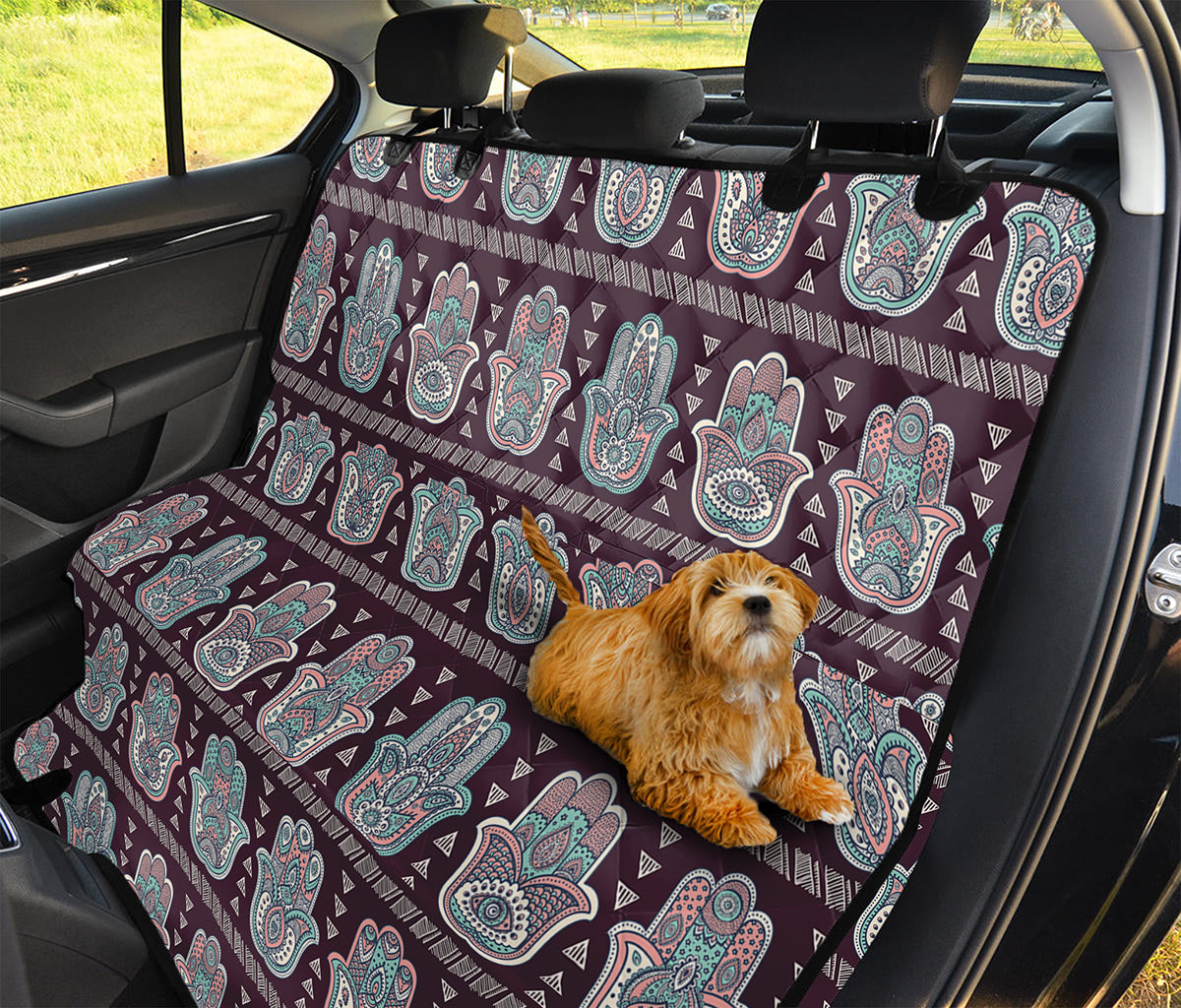 Hamsa Symbol Pattern Print Pet Car Back Seat Cover