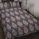 Hamsa Symbol Pattern Print Quilt Bed Set