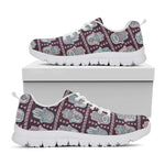 Hamsa Symbol Pattern Print White Sneakers