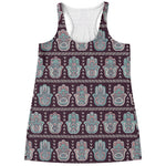 Hamsa Symbol Pattern Print Women's Racerback Tank Top