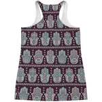 Hamsa Symbol Pattern Print Women's Racerback Tank Top