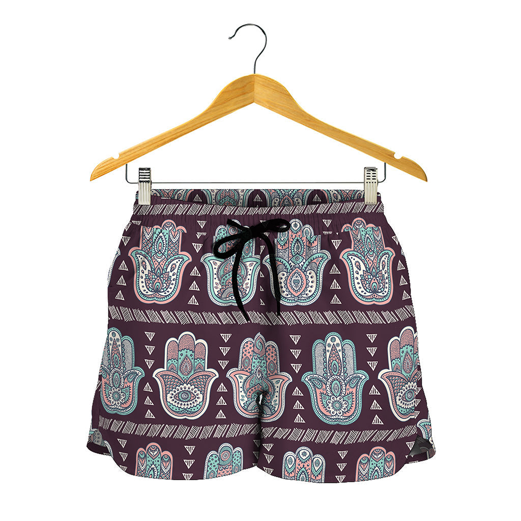 Hamsa Symbol Pattern Print Women's Shorts