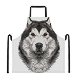 Hand Drawn Alaskan Malamute Print Apron