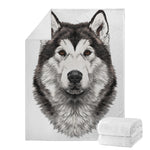 Hand Drawn Alaskan Malamute Print Blanket