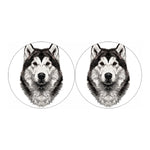 Hand Drawn Alaskan Malamute Print Car Coasters