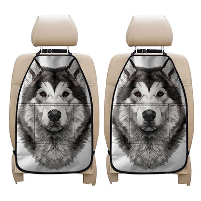 Hand Drawn Alaskan Malamute Print Car Seat Organizers