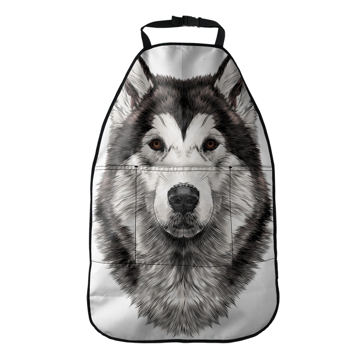 Hand Drawn Alaskan Malamute Print Car Seat Organizers