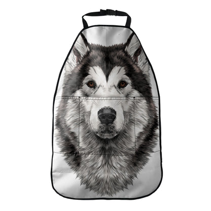 Hand Drawn Alaskan Malamute Print Car Seat Organizers