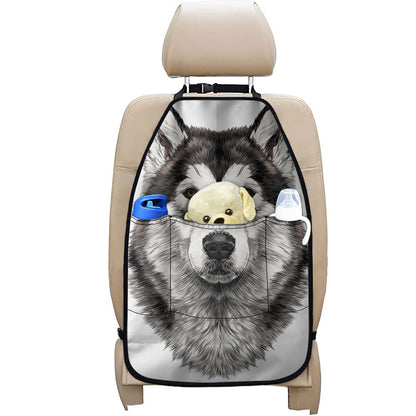 Hand Drawn Alaskan Malamute Print Car Seat Organizers
