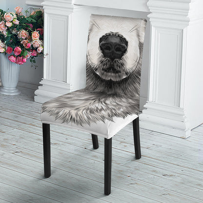 Hand Drawn Alaskan Malamute Print Dining Chair Slipcover