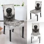 Hand Drawn Alaskan Malamute Print Dining Chair Slipcover