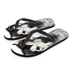 Hand Drawn Alaskan Malamute Print Flip Flops