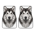 Hand Drawn Alaskan Malamute Print Front Car Floor Mats