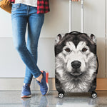 Hand Drawn Alaskan Malamute Print Luggage Cover