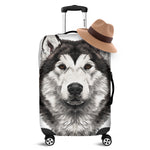 Hand Drawn Alaskan Malamute Print Luggage Cover