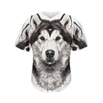 Hand Drawn Alaskan Malamute Print Men's Baseball Jersey